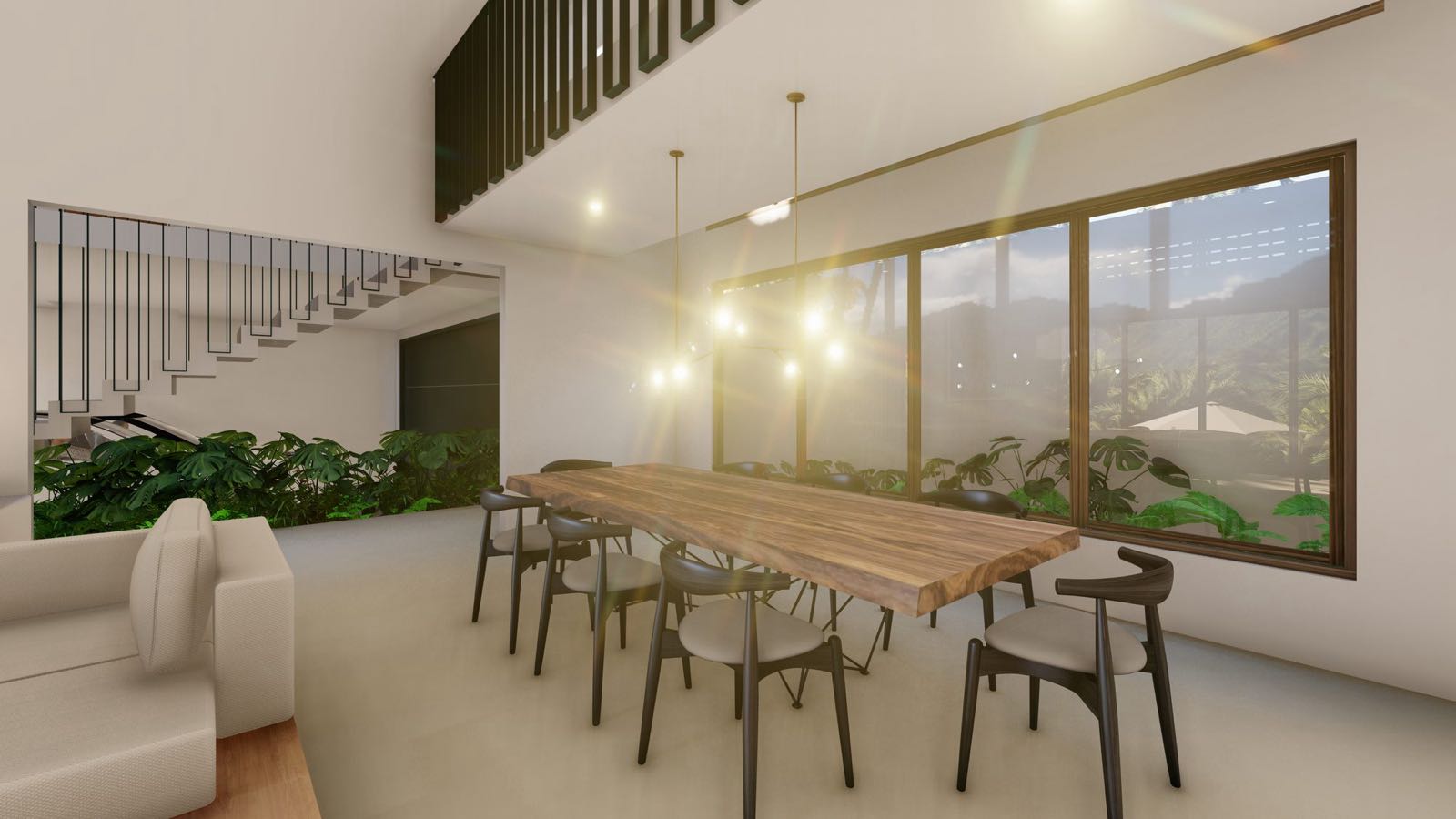 Comedor de doble altura — arquitectura interior en Tepic, Nayarit