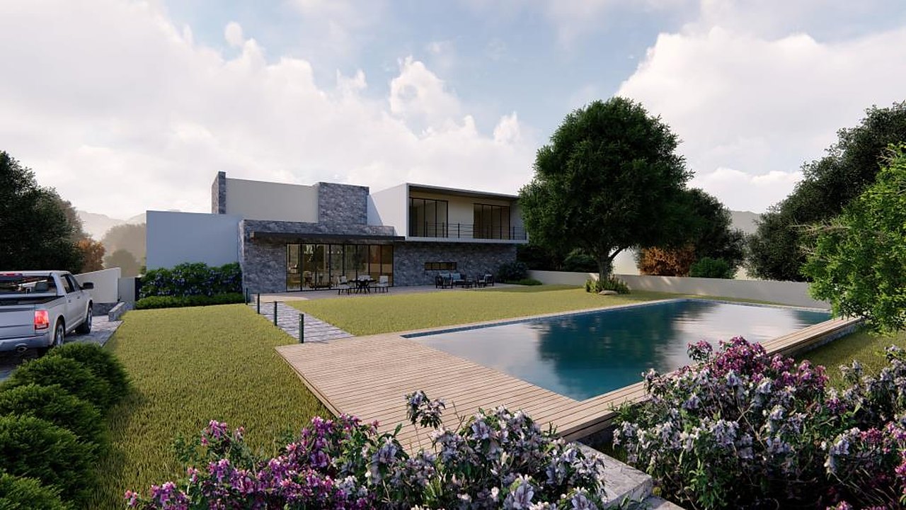 Casa Puga — alberca y jardín, proyecto residencial en Francisco I. Madero, Tepic